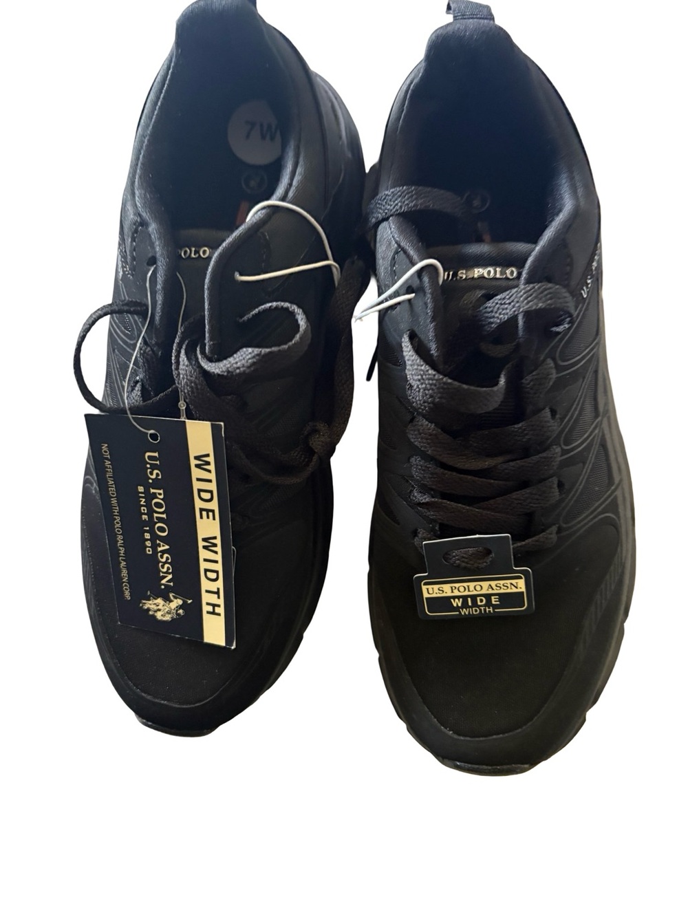 U.S. Polo Assn. Wide Width Black Athletic Sneakers